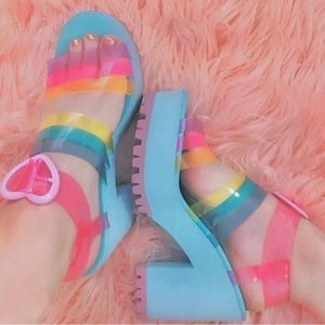 Sugar Thrillz Rainbow shoes RARE